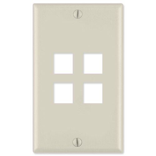 Leviton QuickPort Wallplate, 1-Gang, 4-Port