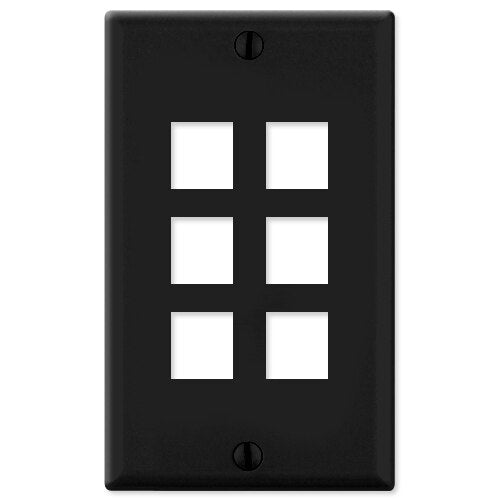 Leviton QuickPort Wallplate, 1-Gang, 6-Port