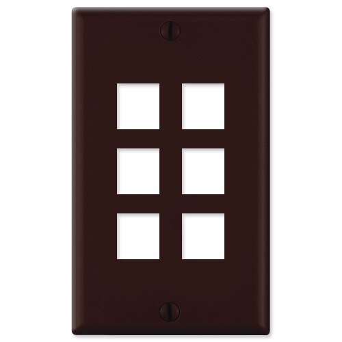 Leviton QuickPort Wallplate, 1-Gang, 6-Port