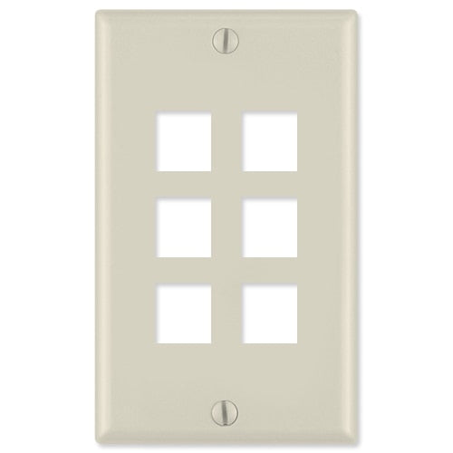 Leviton QuickPort Wallplate, 1-Gang, 6-Port
