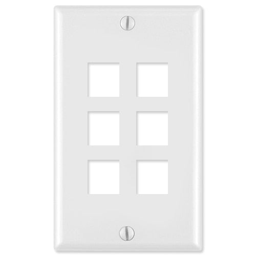 Leviton QuickPort Wallplate, 1-Gang, 6-Port