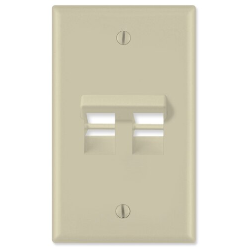 Leviton QuickPort Wallplate, 1-Gang, Angled 2-Port