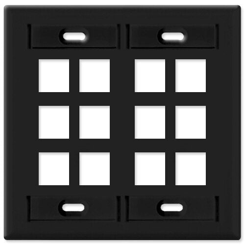 Leviton QuickPort Wallplate, 2-Gang, 12-Port (with ID Window)
