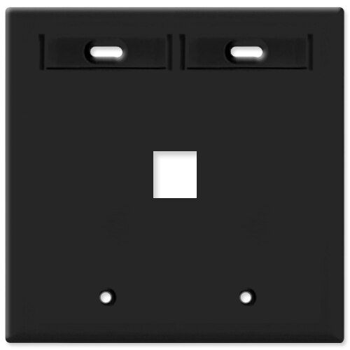 Leviton QuickPort Wallplate, 2-Gang, 1-Port (with ID Window)