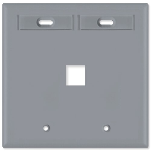 Leviton QuickPort Wallplate, 2-Gang, 1-Port (with ID Window)