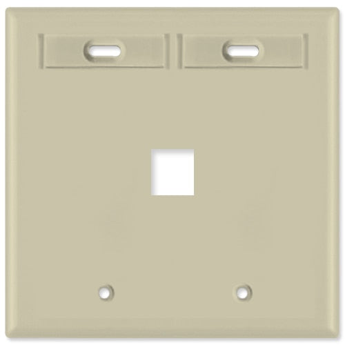 Leviton QuickPort Wallplate, 2-Gang, 1-Port (with ID Window)