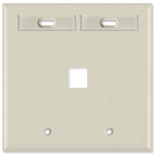 Leviton QuickPort Wallplate, 2-Gang, 1-Port (with ID Window)