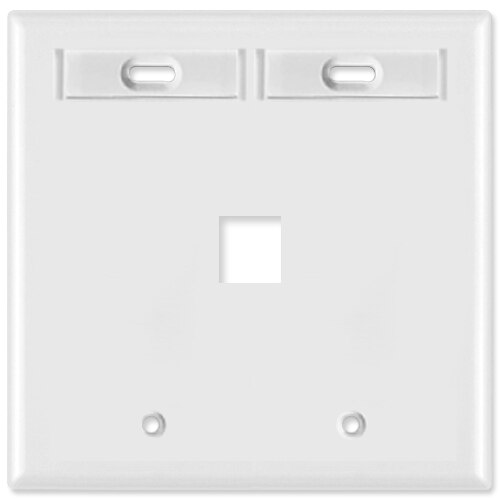 Leviton QuickPort Wallplate, 2-Gang, 1-Port (with ID Window)