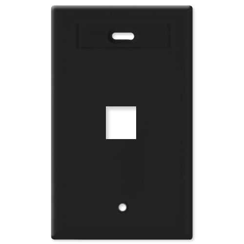 Leviton QuickPort Wallplate, 1-Gang, 1-Port (with ID Window)