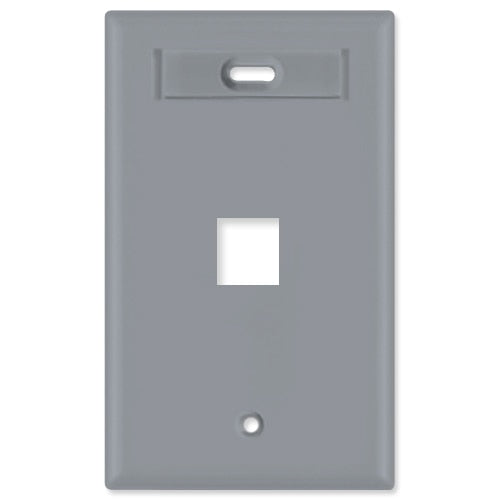 Leviton QuickPort Wallplate, 1-Gang, 1-Port (with ID Window)