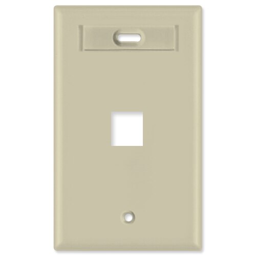 Leviton QuickPort Wallplate, 1-Gang, 1-Port (with ID Window)