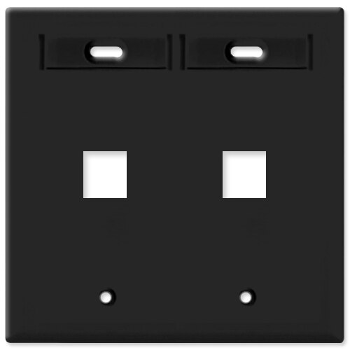 Leviton QuickPort Wallplate, 2-Gang, 2-Port (with ID Window)