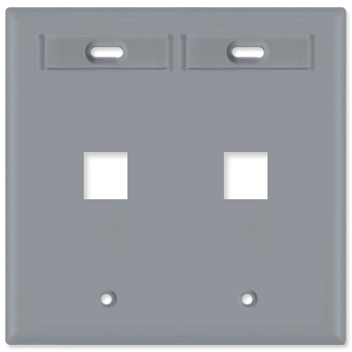 Leviton QuickPort Wallplate, 2-Gang, 2-Port (with ID Window)