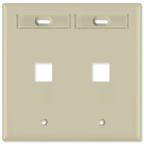 Leviton QuickPort Wallplate, 2-Gang, 2-Port (with ID Window)