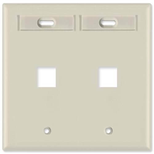 Leviton QuickPort Wallplate, 2-Gang, 2-Port (with ID Window)