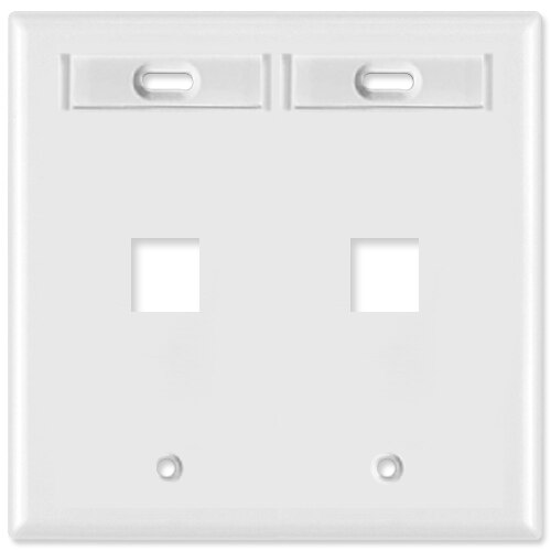 Leviton QuickPort Wallplate, 2-Gang, 2-Port (with ID Window)