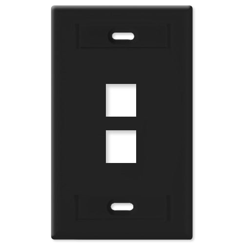 Leviton QuickPort Wallplate, 1-Gang, 2-Port (with ID Window)