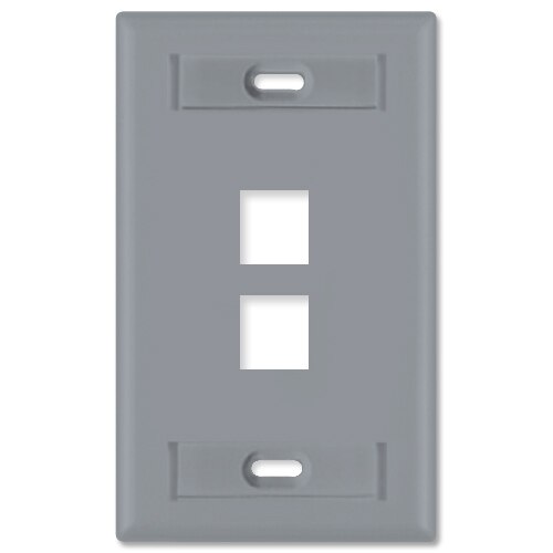 Leviton QuickPort Wallplate, 1-Gang, 2-Port (with ID Window)