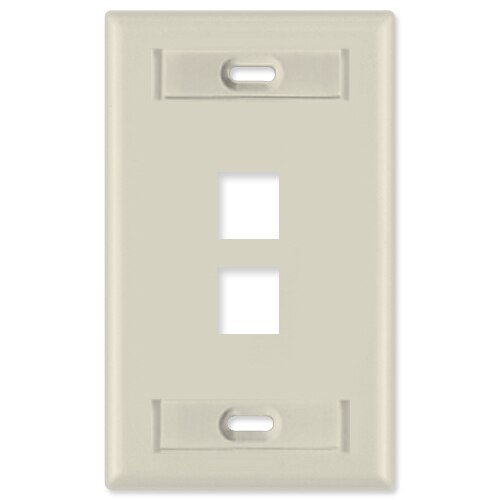 Leviton QuickPort Wallplate, 1-Gang, 2-Port (with ID Window)
