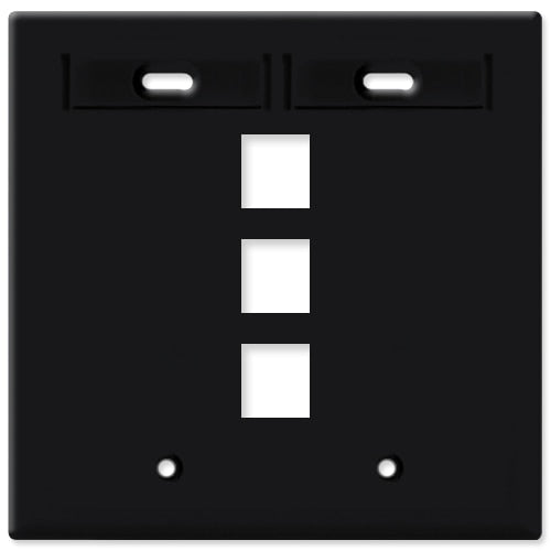 Leviton QuickPort Wallplate, 2-Gang, 3-Port (with ID Window)