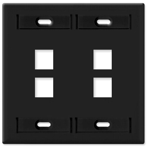 Leviton QuickPort Wallplate, 2-Gang, 4-Port (with ID Window)