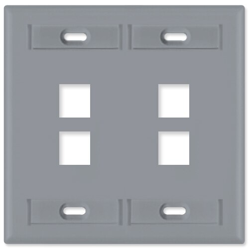 Leviton QuickPort Wallplate, 2-Gang, 4-Port (with ID Window)