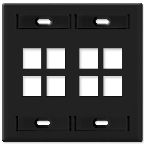 Leviton QuickPort Wallplate, 2-Gang, 8-Port (with ID Window)