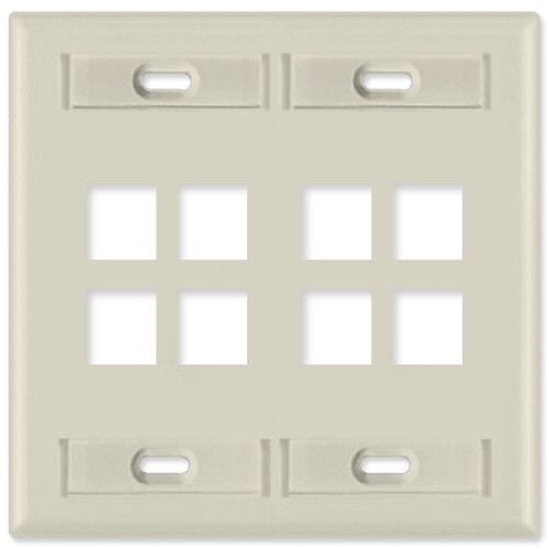 Leviton QuickPort Wallplate, 2-Gang, 8-Port (with ID Window)