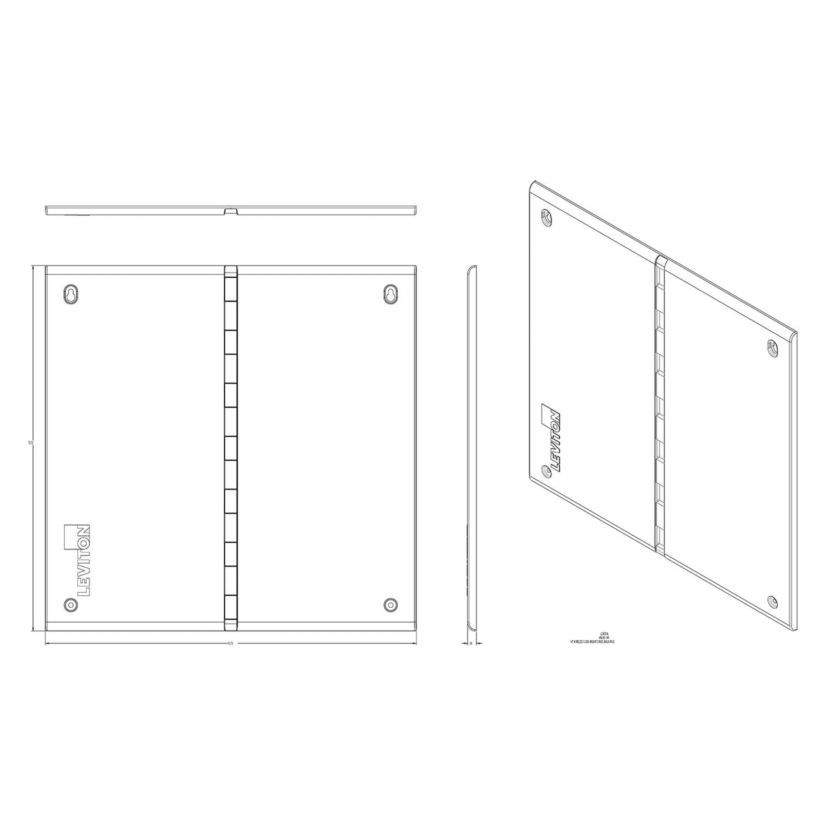Leviton Vented Cover, 12 Pack, Plastic, White, 14 In.