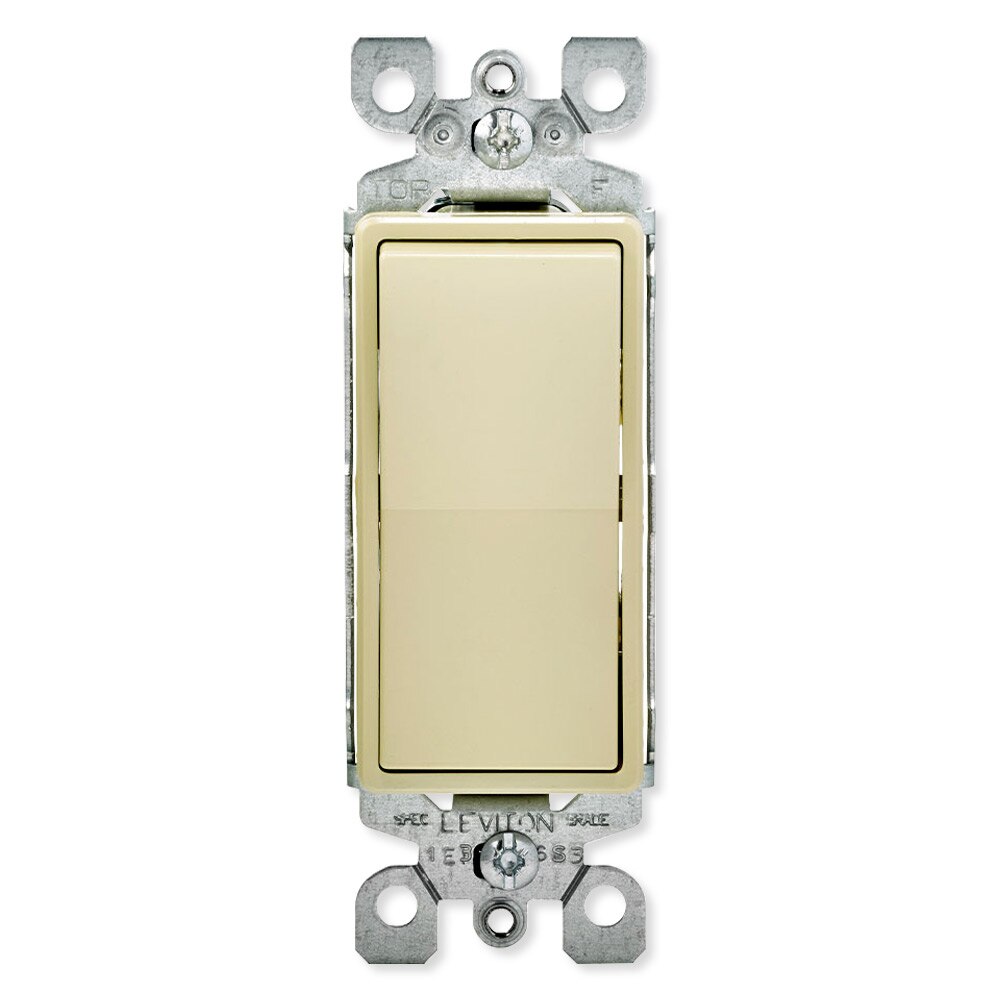 Leviton Decora Rocker Single-Pole AC Quiet Switch, 15A, 120/277V