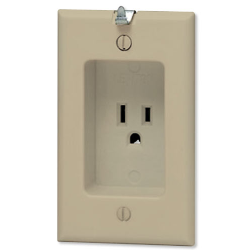 Leviton Recessed Receptacle with Clock Hanger Hook