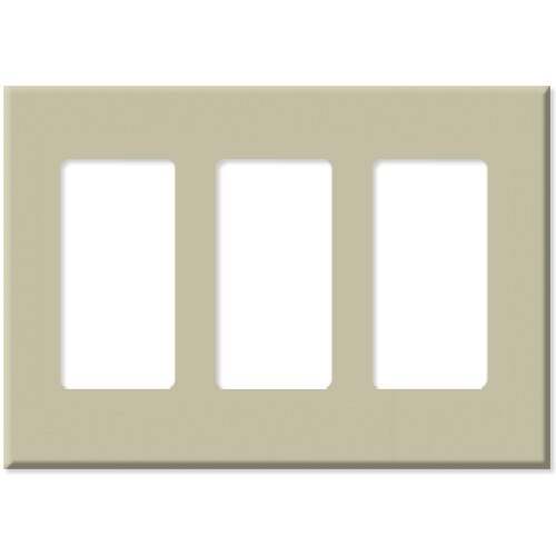 Leviton Decora Plus Screwless Snap-On Wallplate, 3-Gang