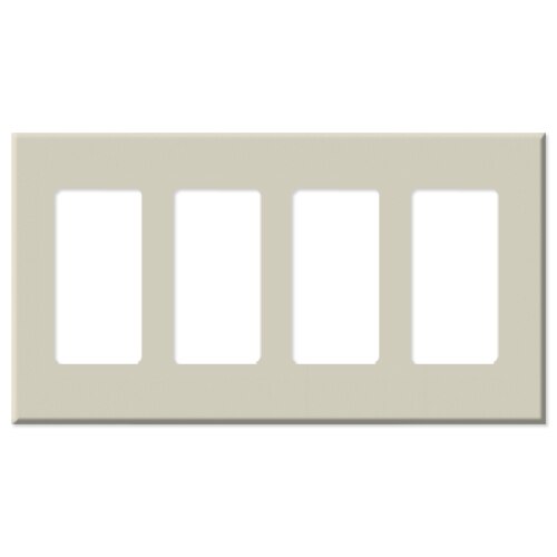 Leviton Decora Plus Screwless Snap-On Wallplate, 4-Gang