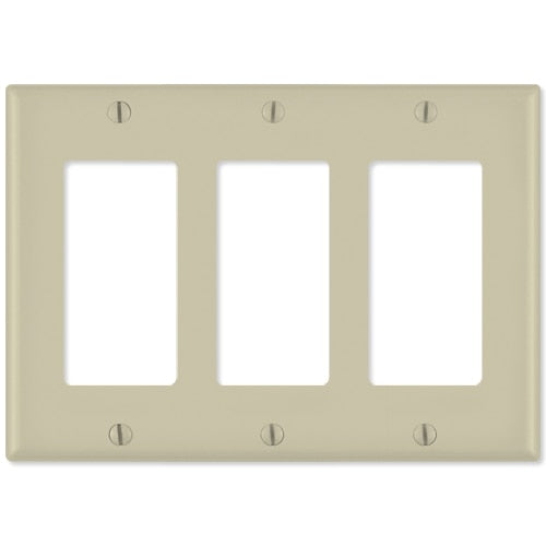 Leviton Decora Wallplate, 3-Gang