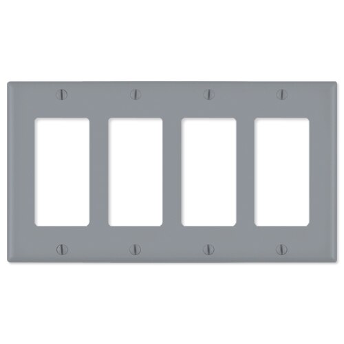 Leviton Decora Wallplate, 4-Gang