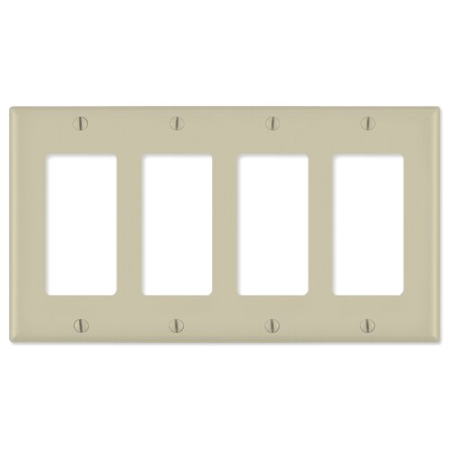 Leviton Decora Wallplate, 4-Gang