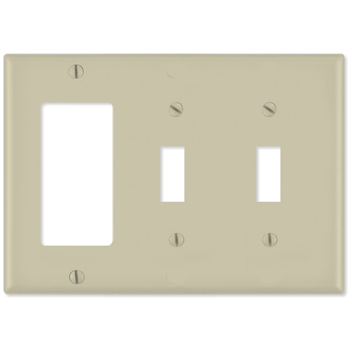 Leviton Combination Wallplate (1 Decora & 2 Toggle)