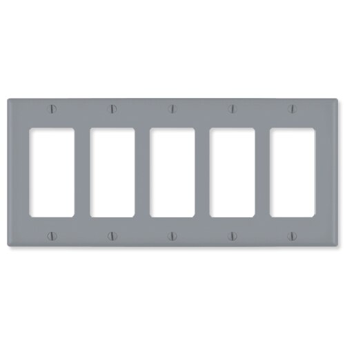 Leviton Decora Wallplate, 5-Gang