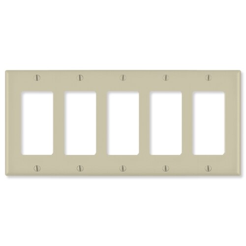 Leviton Decora Wallplate, 5-Gang