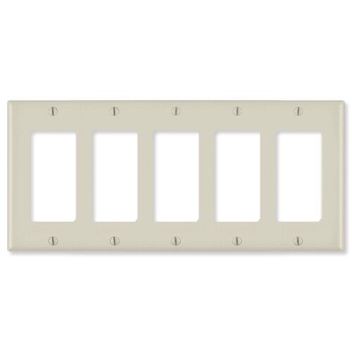 Leviton Decora Wallplate, 5-Gang