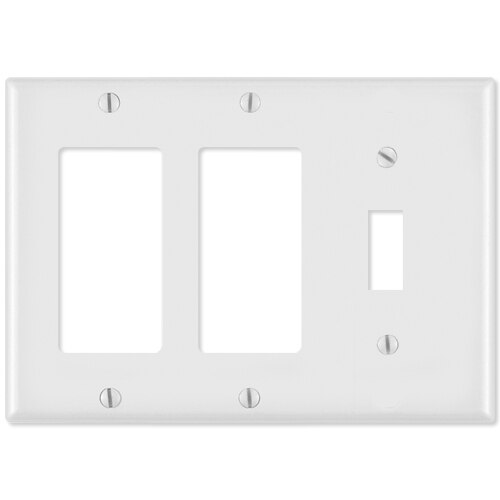 Leviton Combination Wallplate (2 Decora & 1 Toggle)