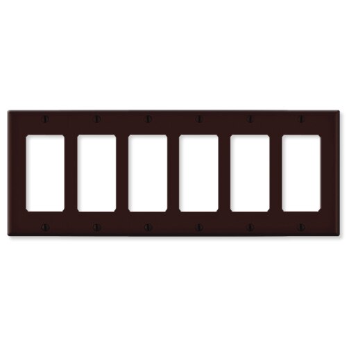 Leviton Decora Wallplate, 6-Gang