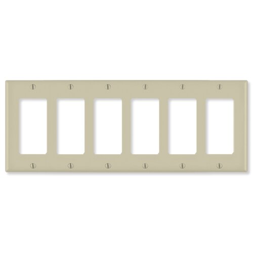 Leviton Decora Wallplate, 6-Gang