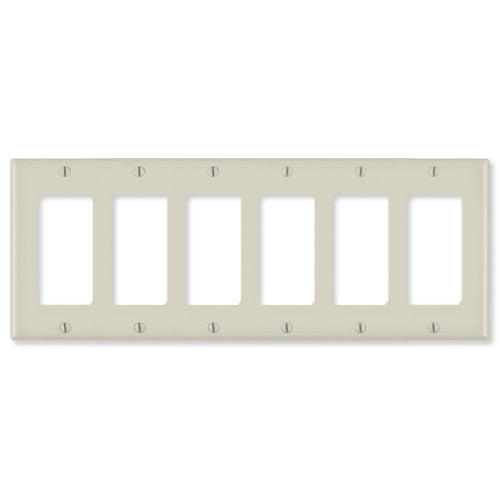Leviton Decora Wallplate, 6-Gang