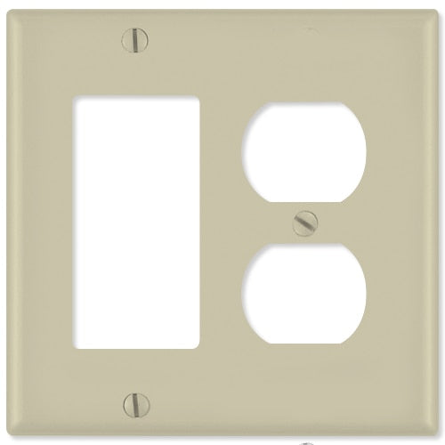 Leviton Combination Wallplate (1 Decora & 1 Duplex Receptacle)