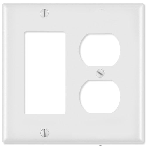 Leviton Combination Wallplate (1 Decora & 1 Duplex Receptacle)