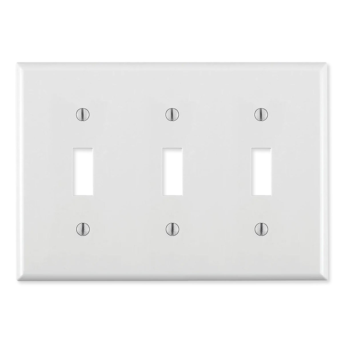 Leviton 3-Gang Toggle Device Switch Wallplate, Standard Size, White