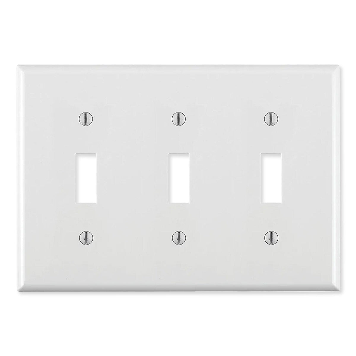 Leviton Toggle Switch Wallplate, 3-Gang, Standard Size, White
