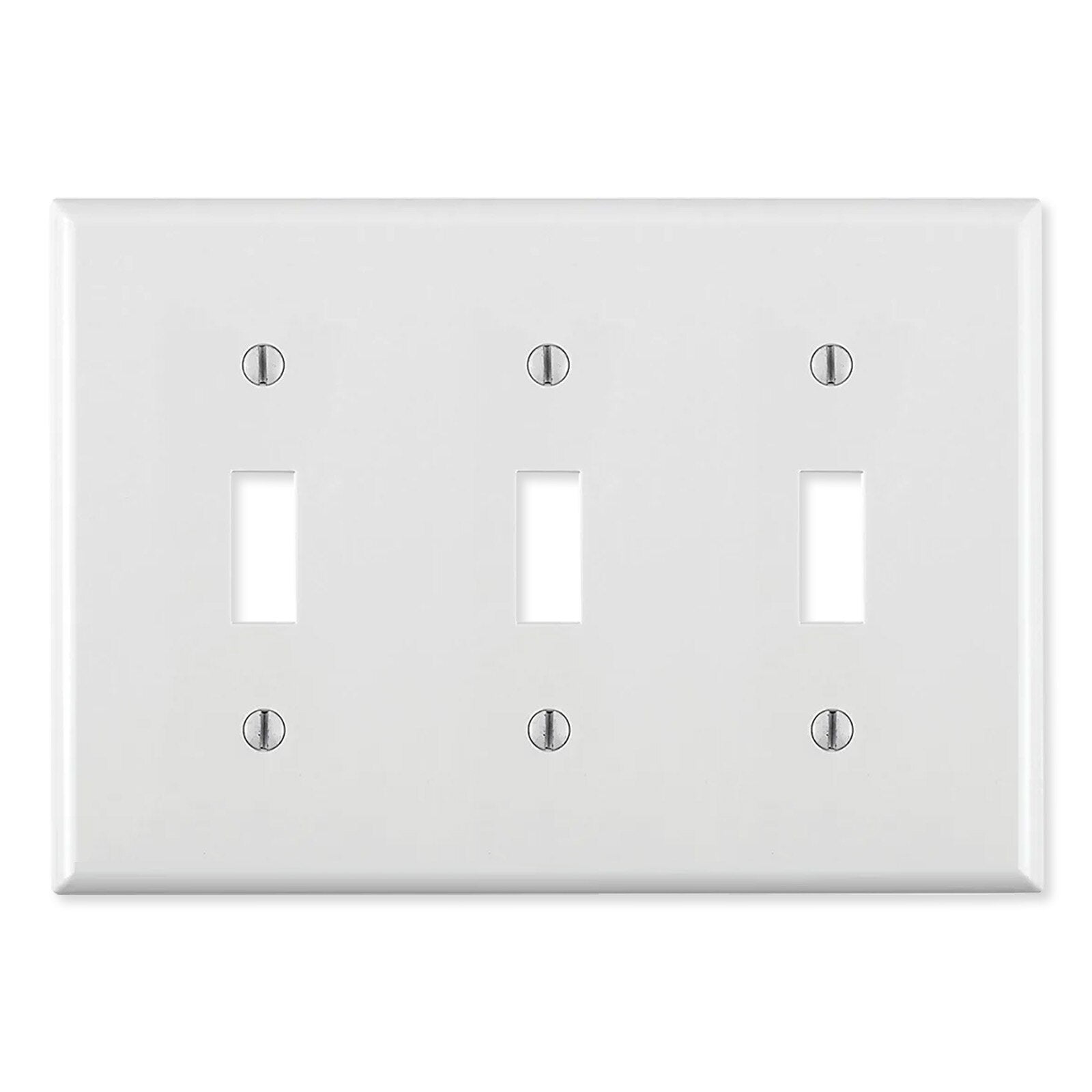 Leviton Toggle Switch Wallplate, 3-Gang, Standard Size, White