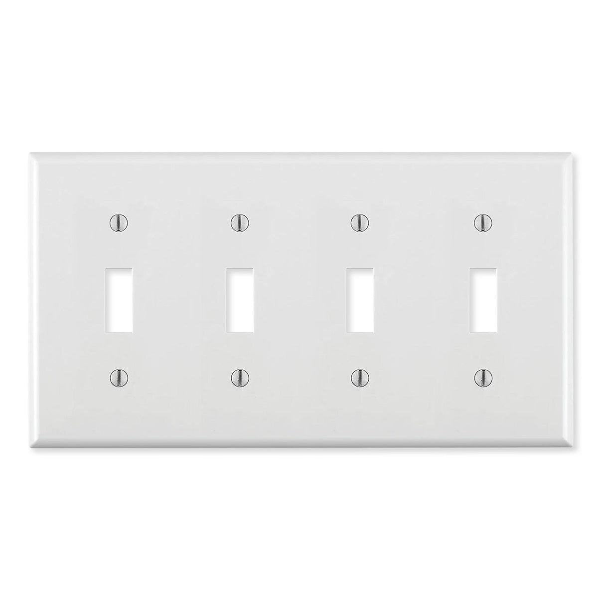 Leviton Toggle Switch Wallplate, 4-Gang, Standard Size, White
